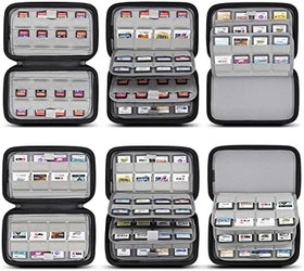 Resim sisma 64 oyun saklama çantası, Nintendo DS 3DS Switch oyunları ile uyumlu, oyun kartı kutusu düzenleyici sert kılıf koruyucu kılıf, siyah, Siyah 
