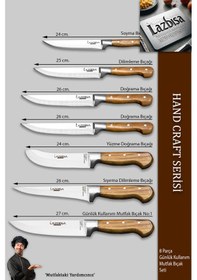 Resim Hand Craft Pro Serisi Mutfak Bıçak Seti 8 Parça Mfp-001 Ahşap - Siyah 