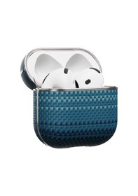 Resim Apple Uyumlu AirPods Pro 2 Kılıf Aramid Fiber Pitaka Tactile Woven Sunset-moonrise Serisi Sunset Kapak Mavi 