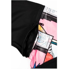 Resim Simala Kadın Siyah Önü File Detaylı Baskılı Yağmurluk Siyah 