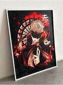 Resim shop Tasarım Anime Duvar Sanatı | Kırmızı-Siyah Estetik Baskılı Tablo / Dekoratif Çerçeveli Poster 