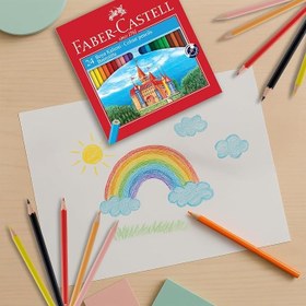Resim Faber-Castell Karton Kutu Boya Kalemi, 24 Renk, Yumuşak ve Canlı Renkler, Kolay Açılır, Kırılmaya Dayanıklı Uçlar, Uç Kırılmasına Karşı Dayanıklılığı Artıran Özel Yapıştırma Sistemi 