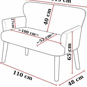 Resim Azra Mobilya Roma Çay Seti Koltuk Takımı Babyface Kumaş 2 Berjer + 1 İkili Koltuk Ahşap Ayaklı Krem Krem 