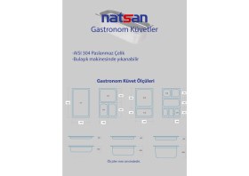 Resim Natsan Gastronom Küvet Gn 1/3-100 Paslanmaz Çelik 32,5 x 17,6 x 10 Cm Profesyonel Kullanıma Uygun 