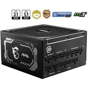 Resim MSI PSU MAG A1000GL PCIE5 1000 W 80+ Gold Güç Kaynağı 