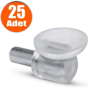 Resim Badem10 Vantuzlu Raf Pimi Şeffaf Cam Tutucu Mobilya Dolap Pimi (25 Adet) 