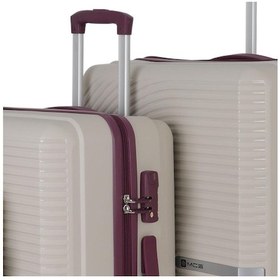 Resim Mçs Bavul Büyük Ve Orta 2li Set Kırılmaz Silikon Valiz V374 Kemik/mürdüm Kemik 