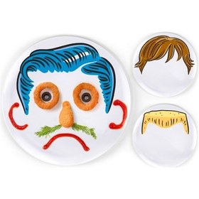 Resim Çocuk Tabak Surat Çocuk Tabak Seti Beyaz 