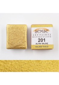 Resim Şemse El Yapımı Sanatsal 1/2 Tava Gold Yaldız Suluboya 