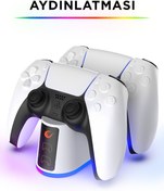 Resim Rampage Rp-ps5 Playstation 5 Rgb Işıklı Hızlı Şarj Istasyonu 