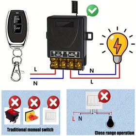 Resim 1 adet AC 85V~256V AC Güç Çıkışı 30A Sınıf D Zamanlayıcı Uzaktan Kumanda Anahtarı ile, Su Pompası, Ev Aletleri, Su Pompası Kontrolü, Ev Aletleri Kontrolü için Zamanlayıcı Kontrol Devresi, Dayanıklı Plastik, Verici ile 