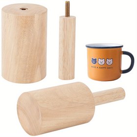 Resim AHANDMAKER Ahşap Bardak Kalıpları - 1 Adet Porselen Seramik Kil Bardak Şekillendirme Örs Aracı Çömlekçilik El Sanatları için, Doğal Ahşap Malzeme, 22x8cm 