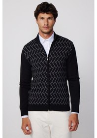 Resim Tudors Slim Fit Dar Kesim Yarım Balıkçı Yaka Fermuarlı Önü Desenli Erkek Hırka-28815-multi Çok Renkli 