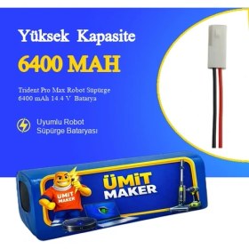 Resim Trident Pro Max Robot Süpürge 6400 mAh 14.4 V Batarya – Orjinal Uyumlu Uzun Ömürlü, Yüksek Performans Pil 