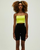 Resim Vinyasa Crop-Top Sülfür Yeşil Kadın Atlet 
