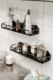 Resim Lmz Design Baharatlık Mutfak Rafı Kozmetik Organizer Banyo Rafı Çok Amaçlı Düzenleyici 2'li Set Büyük Boy 