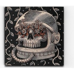 Resim Astronot Kafası Sürreal Ahşap Tablo 8mm 