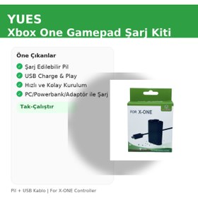 Resim Yues Xbox One S Series S X Gamepad Oyun Kolu Şarj Kit Batarya Kablo Xbox One/One S/Series S/Series X Uyum 