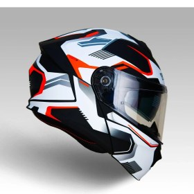 Resim YOHE 935SV Kask Çene Açılır Motosiklet Mat Siyah Beyaz Çift Vizör UV Bluetooth Yuvalı ECE 22.06 MIPS 