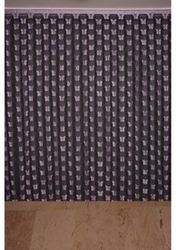 Resim Kelebek Model Lila Çift Renk İp Perde Hazır Düğmeleri Dikilmiş İp Perde 300 280 Cm Lila 