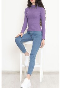 Resim Buyers Butik - Balıkçı Yaka Body Mor - 8338.1567. 001 