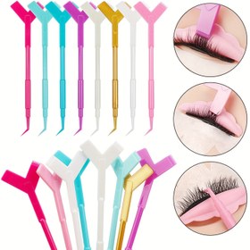 Resim 10 Adet/paket Kirpik Perma Çubukları Y Fırçaları Kirpik Kaldırma Kiti Kıvırıcılar Kıvrık Göz Lash Uzatma Aracı Lash Temizleme Tarakı 