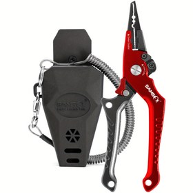 Resim 1 adet SAMSFX Çok İşlevli Alüminyum Alaşımlı Balıkçılık Penseli, Emniyet Kilidi, Tuzlu Suya Dayanıklı, Örgülü Misina Kesici ve İğne Çıkarıcı, Kılıf ve Kordon Dahil, Oltacılar için İdeal Hediye - Noel, Yeni Yıl, Babalar Günü 