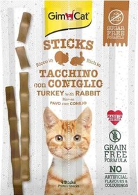 Resim Gimcat Sticks Hindili ve Tavşan Etli Taurinli Tahılsız Kedi Ödül Çubuğu 4'lü 20 G 