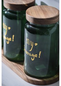 Resim Acar Pierre Akasya Kapaklı Kavanoz Seti - 19 Cm Yeşil 