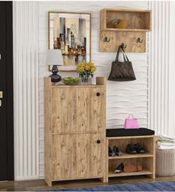 Resim Wood House Nare Çam Portmanto 