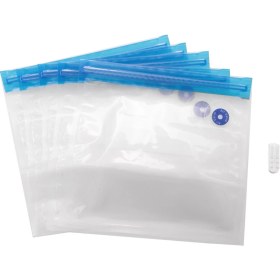 Resim Luuminaly 5 Adet Tekrar Kullanılabilir Vakumlu Gıda Saklama Fermuarlı Poşet 22 x 21 cm (Yurt Dışından) 