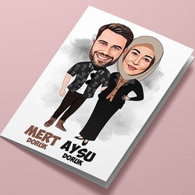 Resim Her Zaman Birlikteyiz Karikatürlü Tebrik Kartı 