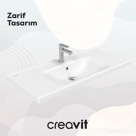 Resim Eksen Etajerli Lavabo 100 cm Beyaz 