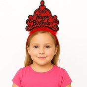 Resim Kırmızı Happy Birthday Doğum Günü Prenses Tacı 