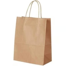 Resim Burgu Saplı Karton Kraft Çanta 5'li 31 X 12 X 41 Cm Kraft 