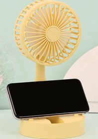 Resim TechnoStation Katlanabilir Vantilatör Yükseklik Ayarlı Telefon Tutuculu Vantilatör Masa Üzeri Pratik Soğutucu Ofis 