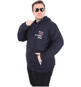 Resim Starbattal Büyük Beden Kapüşonlu Sweat Double Face Never 25706 Lacıvert Lacivert 