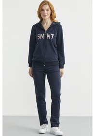 Resim Fermuarlı Oversize Eşofman Takım - Lacivert Lacivert 