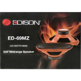 Resim Edison ed-69mz Midrange Oval 6x9 600W RMS 100W kapaklı 2 adet 