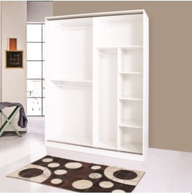 Resim Doğandekorasyon Ömür 130 Cm 2 Kapakli Sürgülü Dolap Gardirop Beyaz Veya Cordoba 