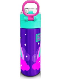 Resim Coral High Kids Mor Su Yeşili Unicorn Desenli Pipetli Ve Direkt İçim Çelik Termos 500 Ml 31818 Mor 