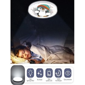 Resim Gökyüzü Panel Sevimli Penguen Avize-Led AVIZE-25WATT-30 cm x 30 cm ,ÇOCUK Odası Avize, Avize Modelleri,avize 