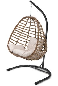 Resim Tu Tienda Rattan Tek Kişilik Bahçe Balkon Ev Salıncağı,kahverengi 