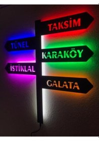 Resim İstanbul Yön Tabela Led Işıklı Tablo 