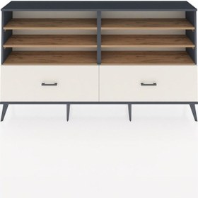 Resim Arges Konsol 6 Raflı 2 Çekmeceli 176x30x99 Antrasit-çam/aytaşı Atlas Çam/aytası - Antrasıt 