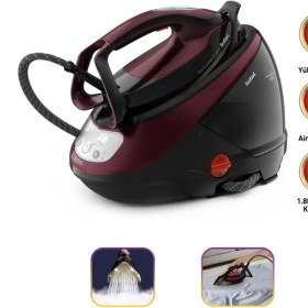 Resim Tefal Pro Express Protect 7.5 Bar Yüksek Basınçlı Siyah Mor Buhar Kazanlı Ütü - Kireç Avcısı, Damlama Emniyeti, Durilium Taban ve Sessiz Teknoloji 