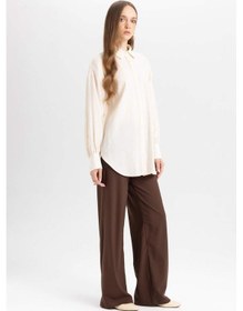 Resim DeFacto Wide Leg Geniş Paça Esnek Belli Bağcıklı Basic Düz Palazzo Pantolon C5628AX24AUBN540 