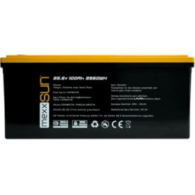 Resim Mexxsun 25.6 VOLT-100AH Lifepo4 Lityum Akü Dayanıklı Tasarım ve Uzun Süreli Kullanım İçin 