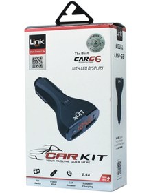 Resim Linktech G6 2.4 Mah Şarj Çıkışlı Lcd Ekranlı Fm Transmitter 