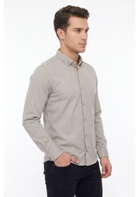 Resim Advante Erkek Spor Slim Fit Uzun Kol Petek Dokulu Gömlek Bgl-st05483 Taş 